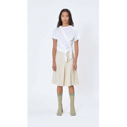Ruched Cotton Top - White