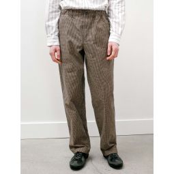 Mens Easy Trousers - Yellow Gingham Check
