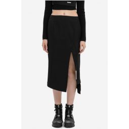 Asymmetrical Fitted Skirt - Black