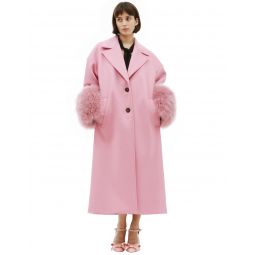 Wool fur coat - Pink