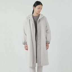 Wool Padding Hooded Long Coat - Phantom Gray