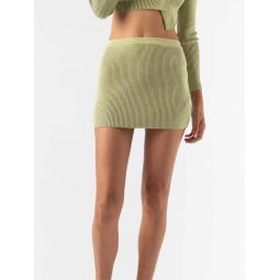 Meier Knitted Mini Skirt - Green Bicolore