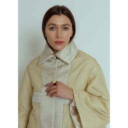 Reversible Woven Silk Wool Jacket - Ivory
