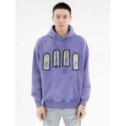 Richgainer Embroidery Patchwork Hoodie - Purple