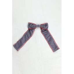 JOAN MERRMA Liliales Bow Clip - Purple/red lace