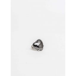 Single Heart Earring - Black/Silver