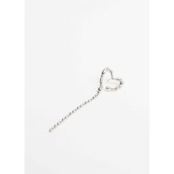 Single Heart Earring - Silver