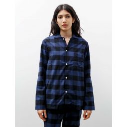 Flannel Pyjama Shirt - Gingham Blue