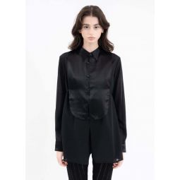 Silk And Wool Patchwork Shirt - Black