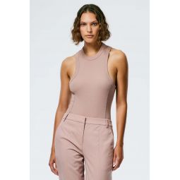 Ribbed T Racerback Bodysuit - Toffee