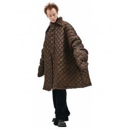 Oversized quilted jacket - brown