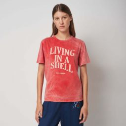 Womens Living In A Shell T Shirt - Red