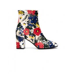 Flower Printed Leather Ville Boots