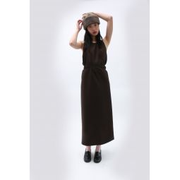 Fovea Apron Dress - Dark Brown
