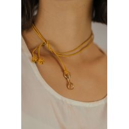 Leather Beam Necklace - Gold/Silver