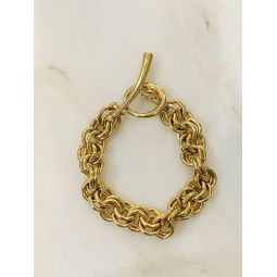Double Link Chain Plated Bracelet - Gold