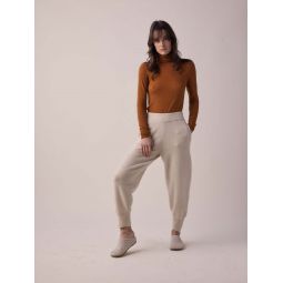 A Mente Wool Cashmere Sweater Jogger Pants - Oatmeal