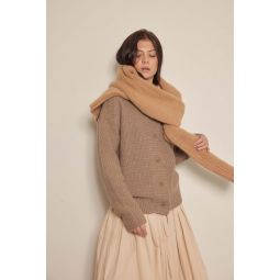 a mente High neck wool sweater cardigan - brown