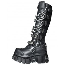 X New Rock Chain Link Boots