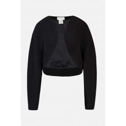 Cotton Knitted Bolero Jacket - black