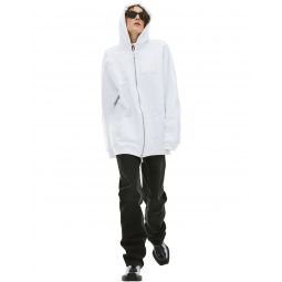 Cotton Zip-up hoodie sweater - white