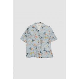Eren SS Flower Print Shirt - Blue/Orange/Yellow