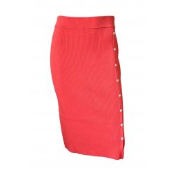 Asher Button Up Skirt - Coral