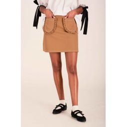 Tate Mini Skirt - Toffee Brown Twill