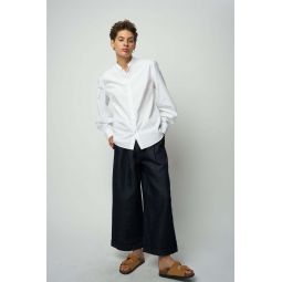 Relaxed Organic Poplin Shirt with Bulky Sleeves