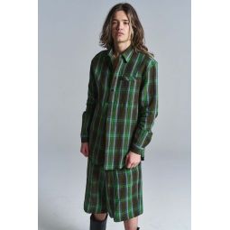 Multi Linen Highland Shirt - Green