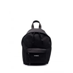 All Black Logo Mini Backpack - Black