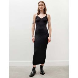 Performance Poly Knitted Singlet Dress - Super Black