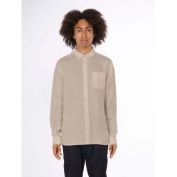 Custom fit linen shirt - light feather grey