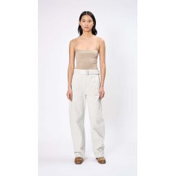 Twisted Belted Pants - Denim Snow Grey