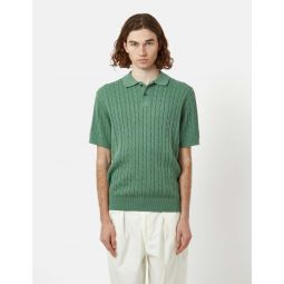 Cable Knit Polo - Green