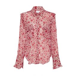Anita Long Sleeve Shirt - Rust Animal Floral