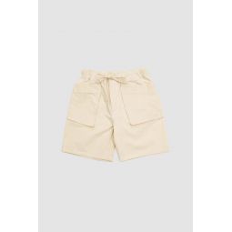 Canvas Cotton/Linen Cargo Shorts - Ecru