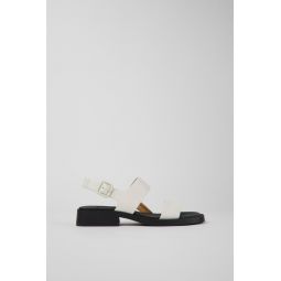 LWG certified Leather sandals Dana - White