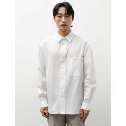 Inverted Pocket Shirt Tumbled Cotton - Off White