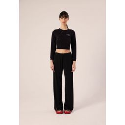 Relaxed tie waist trousers - Black
