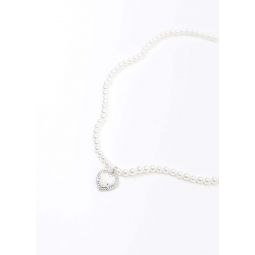 Pearl Heart Necklace - White