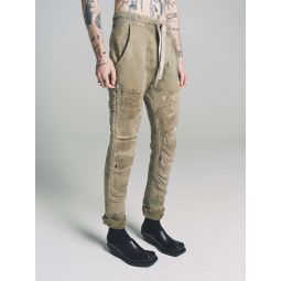 French Terry Double Knee Sweat Pants - Olive