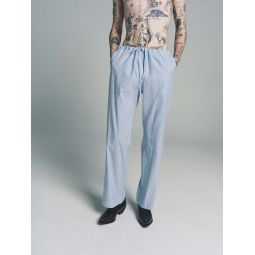Linen Trousers - Striped Blue