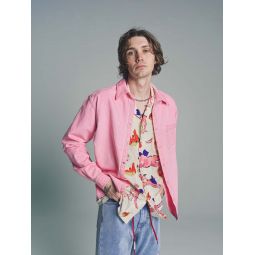 Pigment Dyed Pearl Snap Shirt - Pink Candy