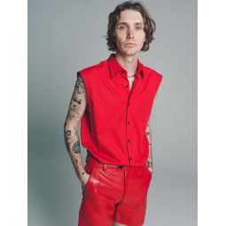 Tencel Sleeveless Shirt - Red