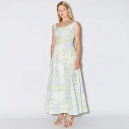 Maudette Dress - Cotton Lilacs Blue/White