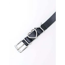 25mm Y Heart Belt - Black/Silver