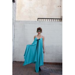 Poppy Kerchief Dress - Aqua