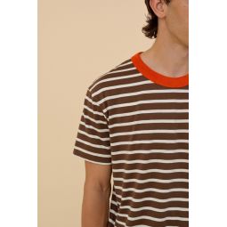 True Boogie Striped T-shirt With Terry Neckline - Noisette