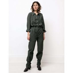 Pleated With Straps Pants - Deep Forest